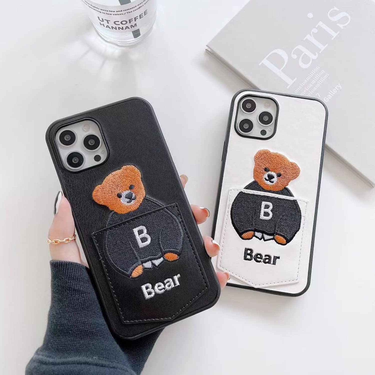 Amazon.co.jp: ONLYOU iphone12 用 ケース 韓国 TPU カード 収納 くま